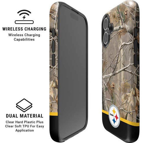 NFL Realtree Camo Pittsburgh Steelers iPhone 16 Plus Magsafe Impact Case